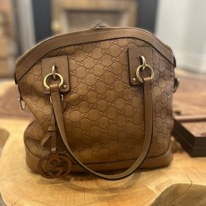 Gucci Satchel Cognac Leather Shoulder Bag